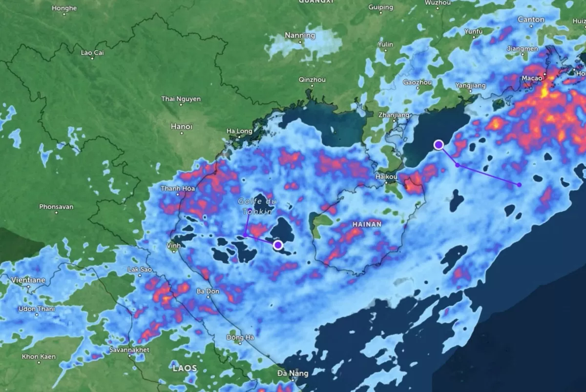 Hai áp thấp xuất hiện trên Biển Đông ngày 23/9/2024 (Ảnh: JTWC) 