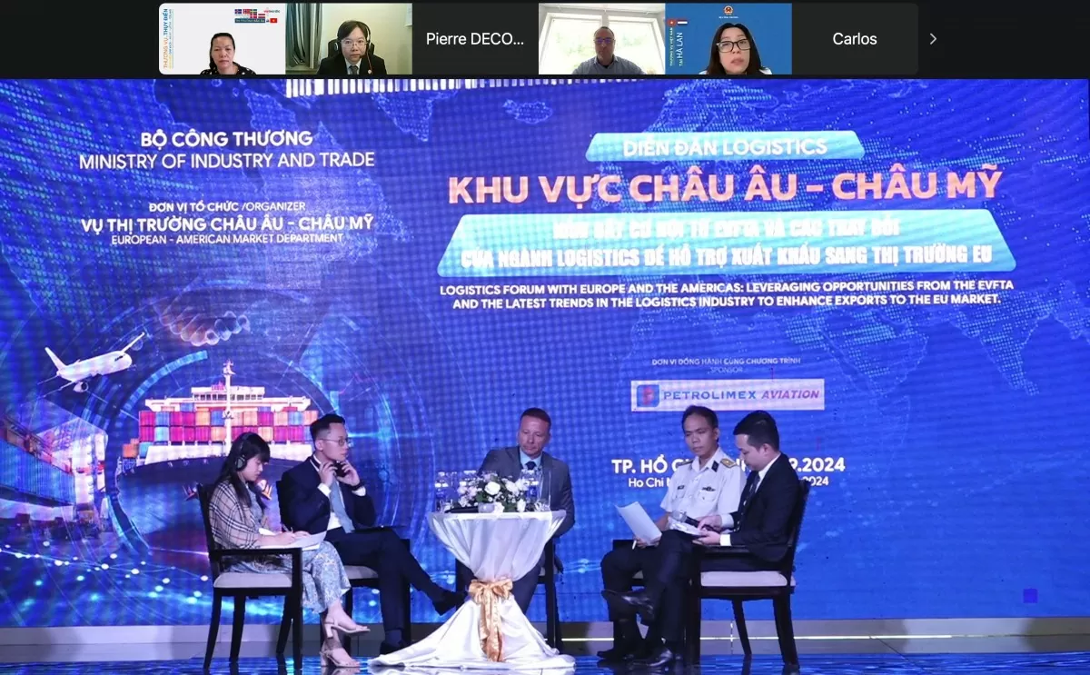 Ông Richard Mellgren phát biểu tại Diễn đàn Logistics khu vực châu Âu – châu Mỹ (Ảnh: Thương vụ Việt Nam tại Thuỵ Điển)