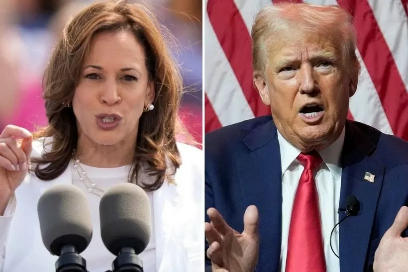 Phó Tổng thống Mỹ Kamala Harris và cựu Tổng thống Mỹ Donald Trump. Ảnh: ABC News