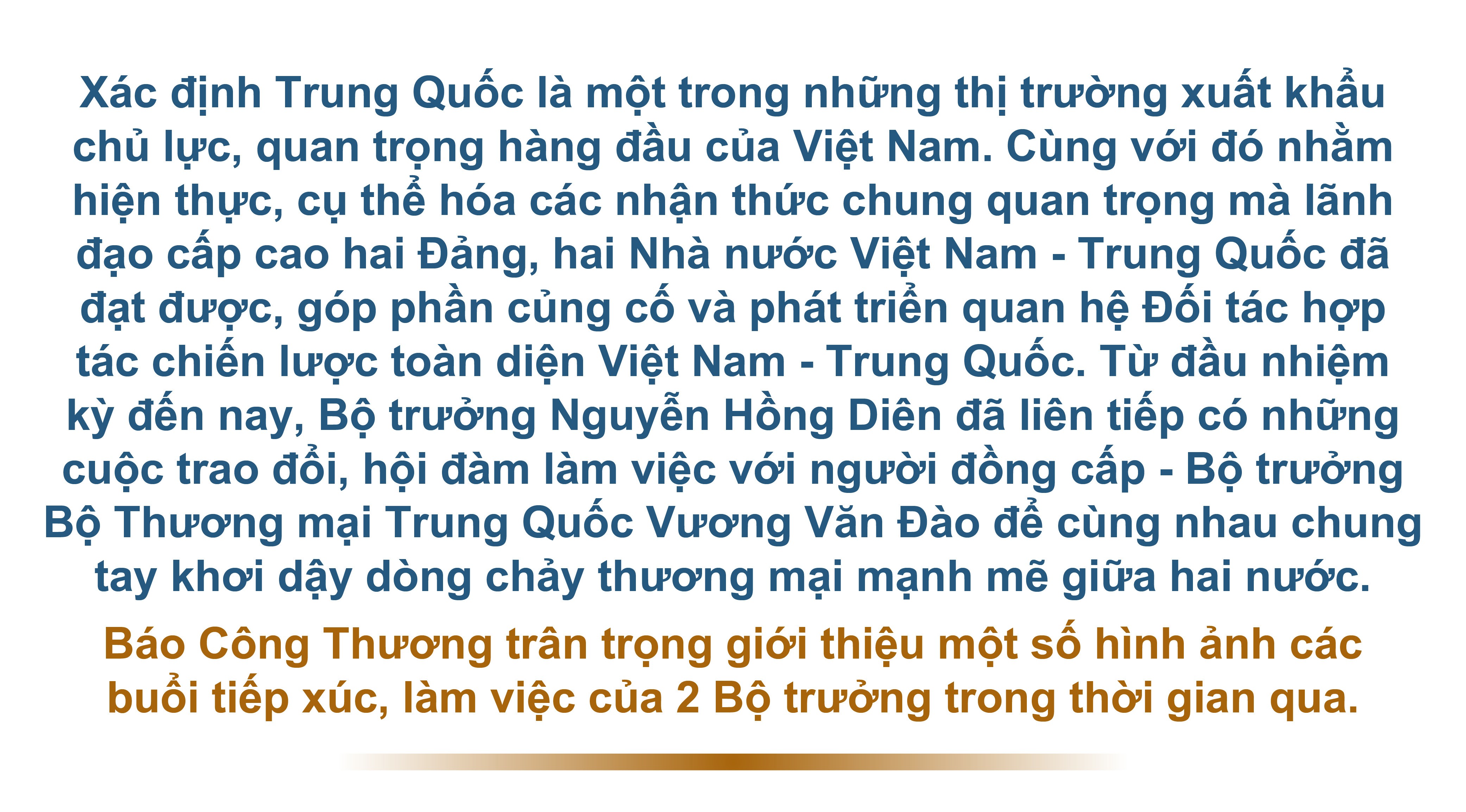 Hai Bộ trưởng và những kỷ niệm chung tay khơi dậy dòng chảy thương mại mạnh mẽ giữa hai nước