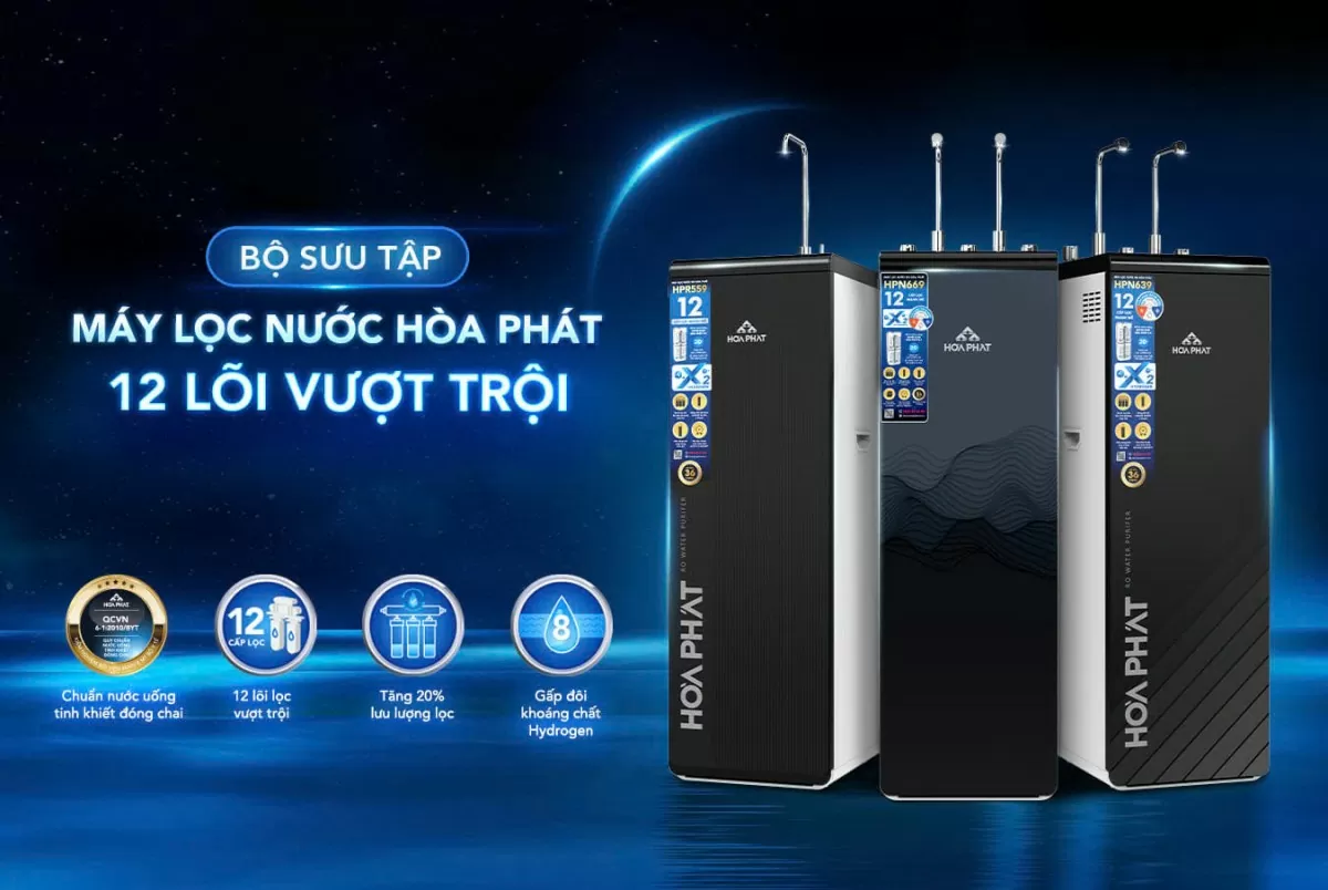 Hòa Phát ra mắt bộ sưu tập máy lọc nước 12 lõi vượt trội