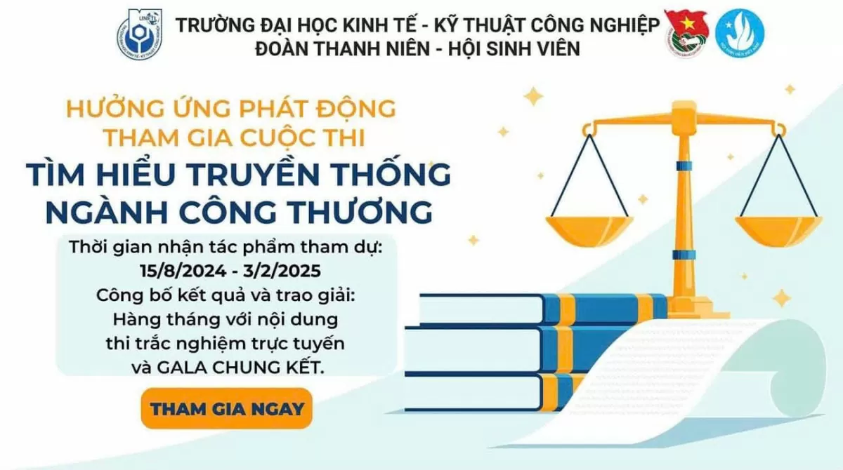 Hàng nghìn sinh viên Trường Đại học Kinh tế-Kỹ thuật Công nghiệp tham gia thi Tìm hiểu truyền thống ngành Công Thương