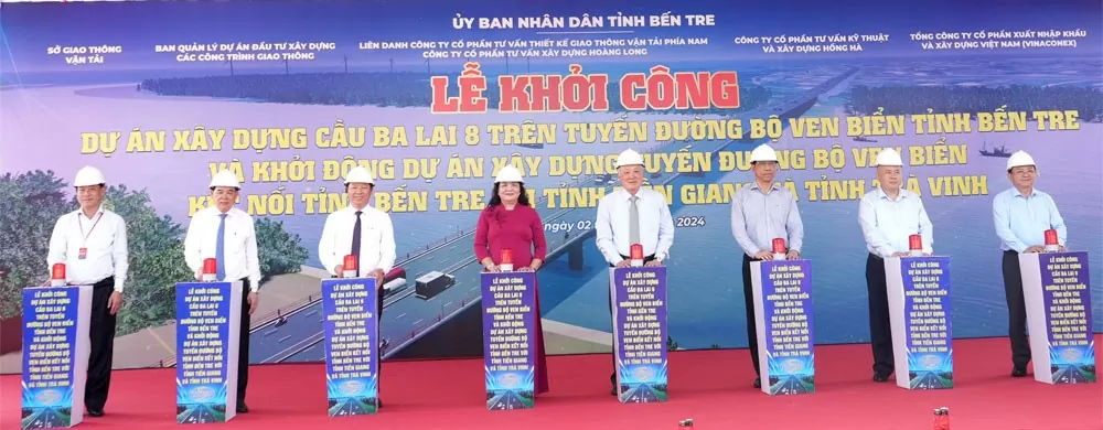 Bến Tre: Khởi công xây dựng cầu Ba Lai 8 và tuyến đường bộ ven biển