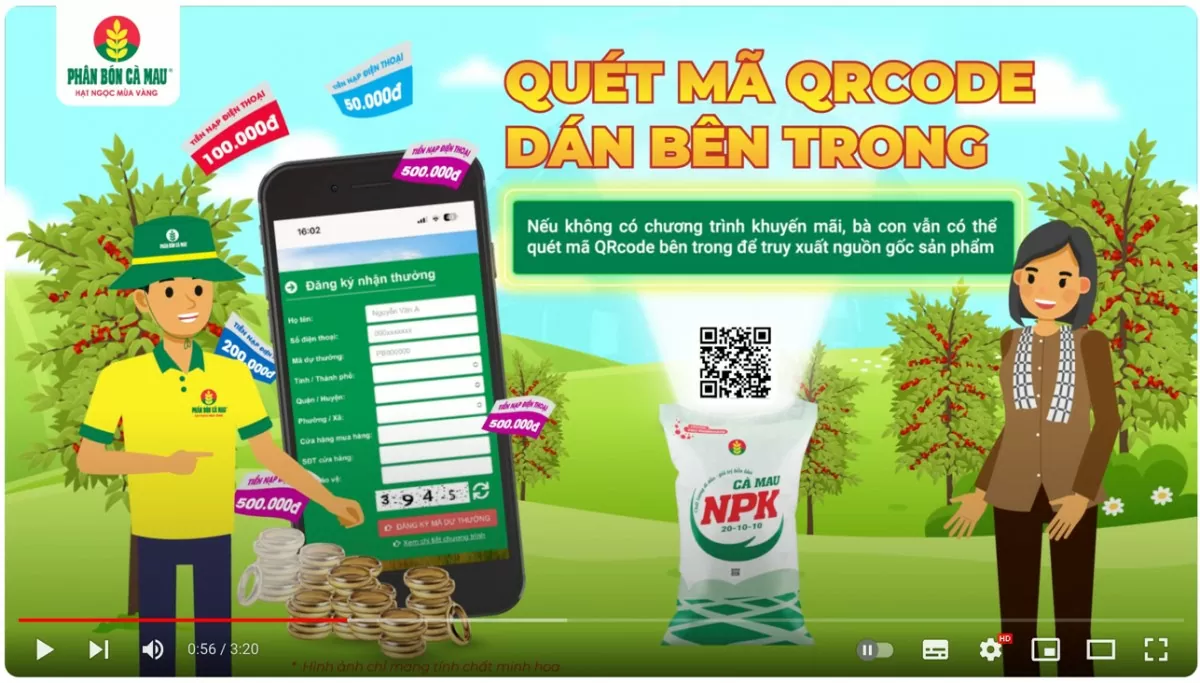 Video: Mã QRcode thông minh và tiện lợi được ứng dụng trong từng bao phân bón