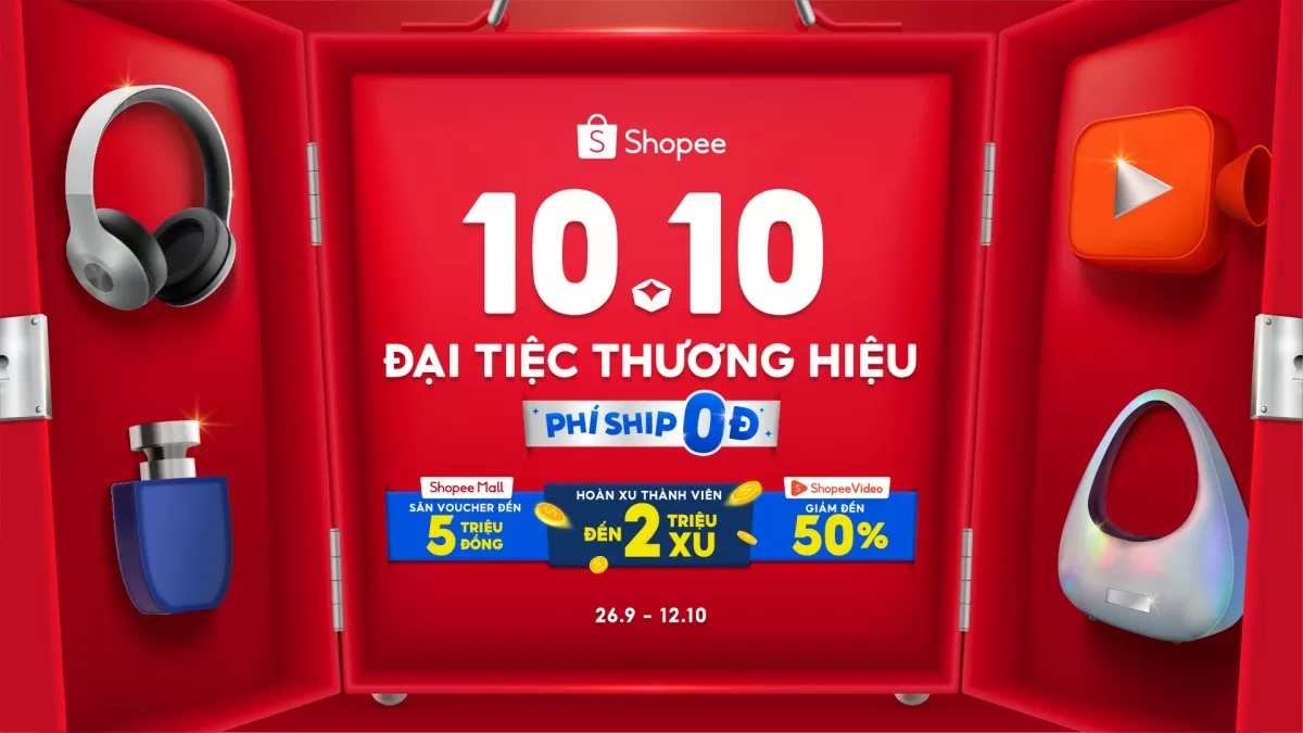 4 điều hấp dẫn không thể bỏ lỡ tại Shopee “10.10 Đại Tiệc Thương Hiệu”