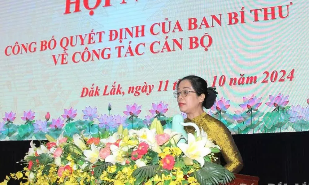 Bà Huỳnh Thị Chiến Hòa giữ chức Phó Bí thư Tỉnh ủy Đắk Lắk