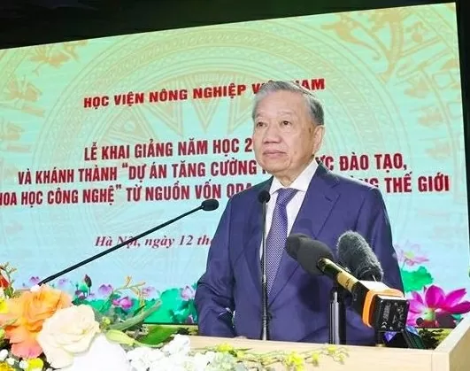 Tổng Bí thư, Chủ tịch nước Tô Lâm dự Lễ khai giảng tại Học viện Nông nghiệp Việt Nam