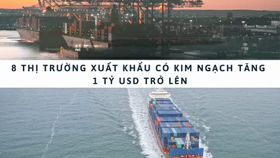 Infographic | 8 thị trường xuất khẩu có kim ngạch tăng 1 tỷ USD trở lên