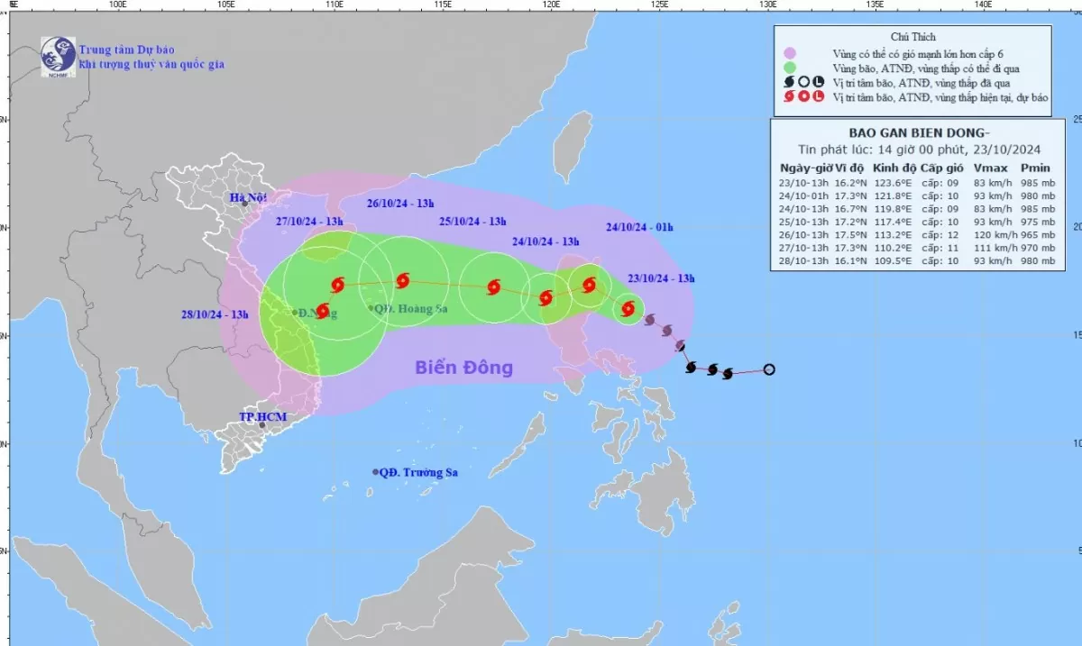 Dự báo thời tiết ngày mai 24/10/2024: …