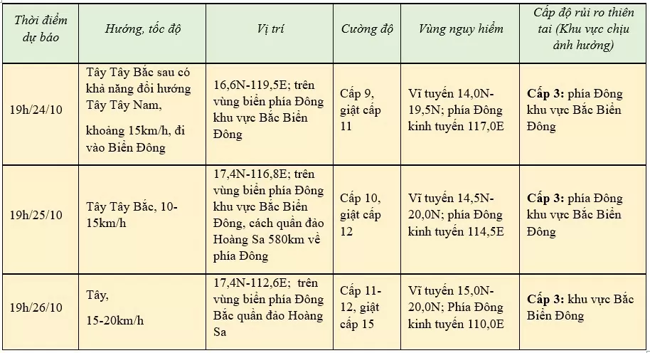 Tin mới nhất cơn bão Trà Mi ngày 24/10/2024...