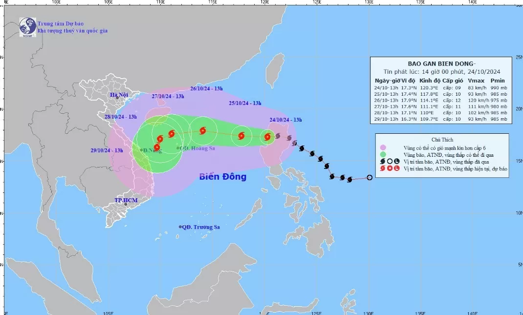 Tin mới nhất cơn bão Trami hôm nay 24/10: Bão Trà Mi.......