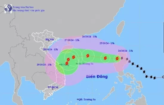 Dự báo thời tiết ngày mai 25/10/2024: Bão Trà Mi đi vào Biển Đông, có khả năng đổi hướng