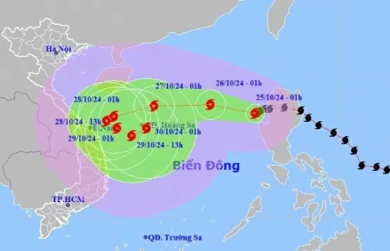 Tin bão số 6 trên Biển Đông mới nhất 25/10: Bão số 6 giật cấp 15, biển động rất mạnh