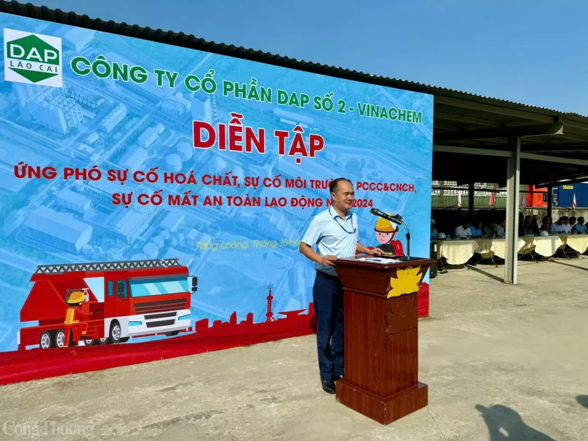 Công ty CP DAP số 2 - Vinachem: Diễn tập ứng phó sự cố hóa chất, môi trường, an toàn lao động