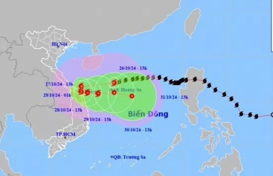 Tin khẩn cấp (cơn bão số 6) mới nhất chiều nay 26/10: Bão số 6 tăng cấp, tiến sát Đà Nẵng