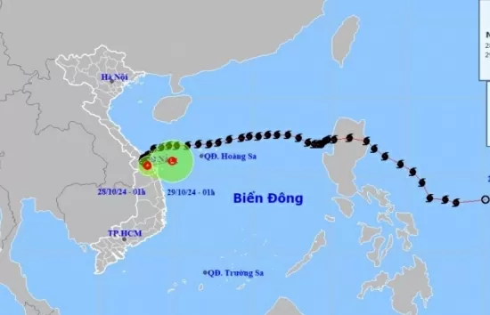 Tin mới nhất 28/10: Bão số 6 sẽ suy yếu thành một vùng áp thấp và di chuyển chậm