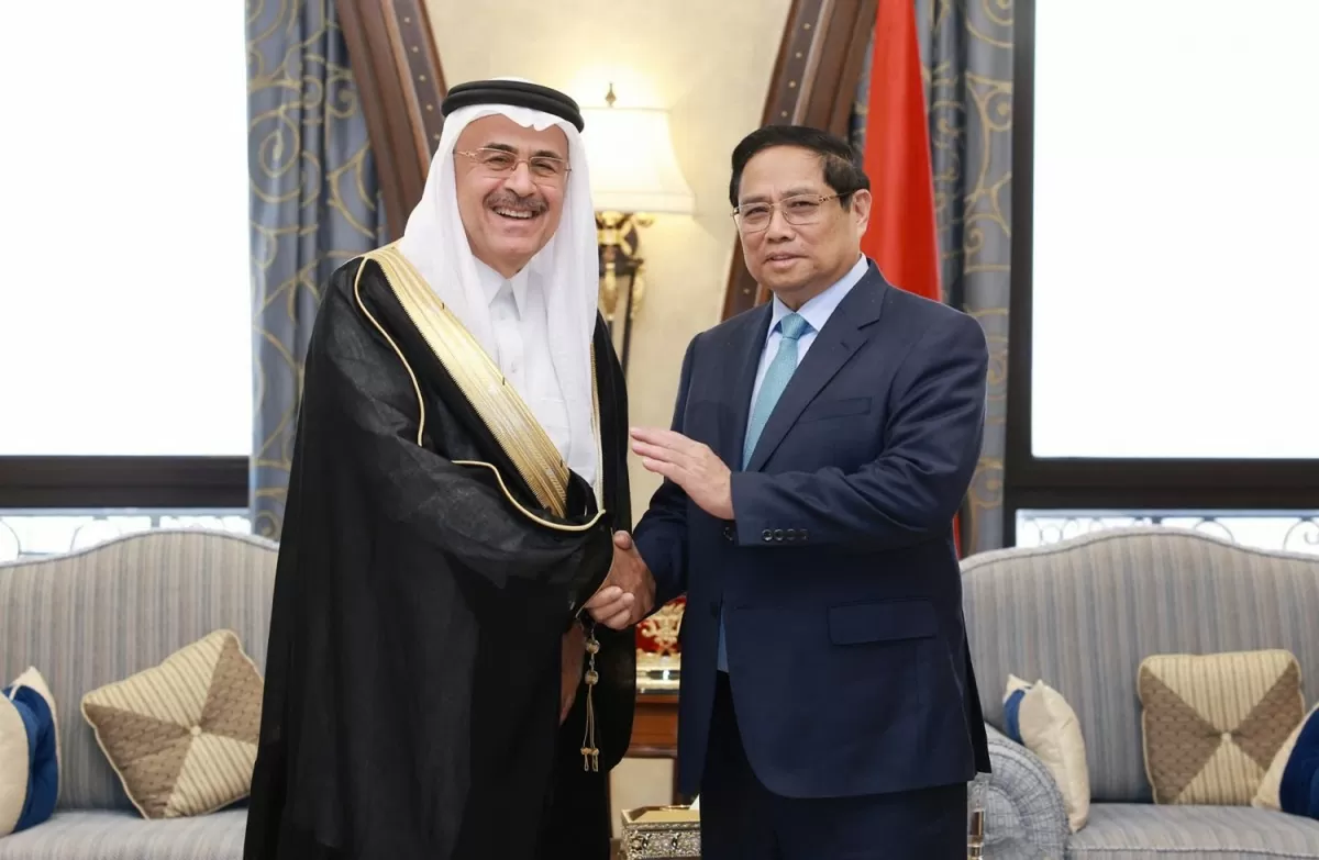 Thủ tướng Phạm Minh Chính và ông Amin Al-Nasser, Chủ tịch kiêm Tổng Giám đốc Tập đoàn Dầu khí Saudi Arabia (Saudi Aramco)