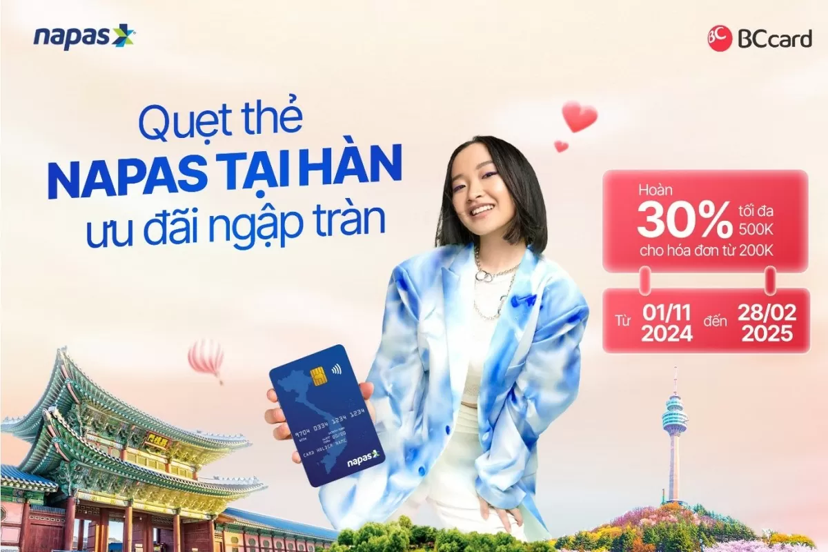 Ưu đãi tới 30% khi thanh toán thẻ NAPAS Agribank tại Hàn Quốc