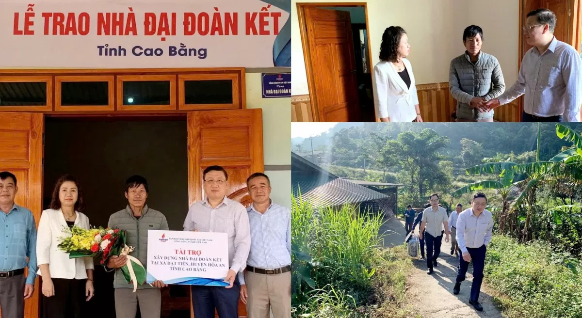 Đoàn công tác thăm hỏi và trao tặng 2 căn nhà Đại đoàn kết tại vùng sâu xa tỉnh Cao Bằng