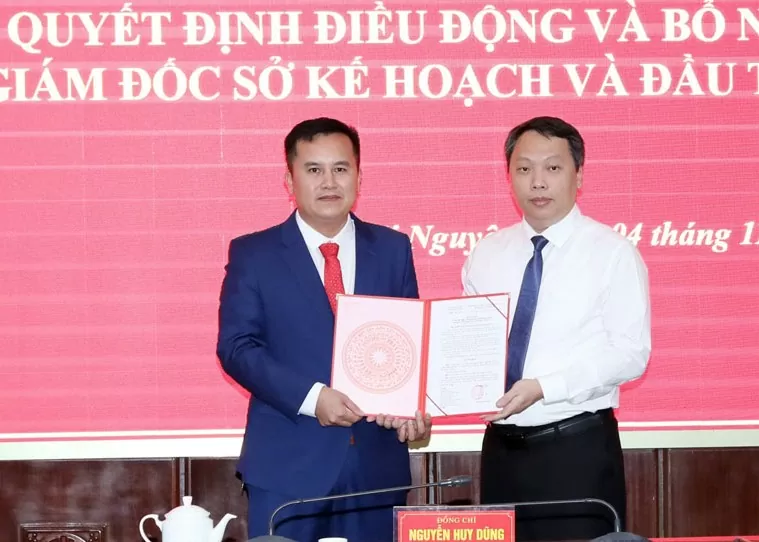 Ông Nguyễn Ngọc Thiện giữ chức Phó Giám đốc Sở Kế hoạch và Đầu tư tỉnh Thái Nguyên