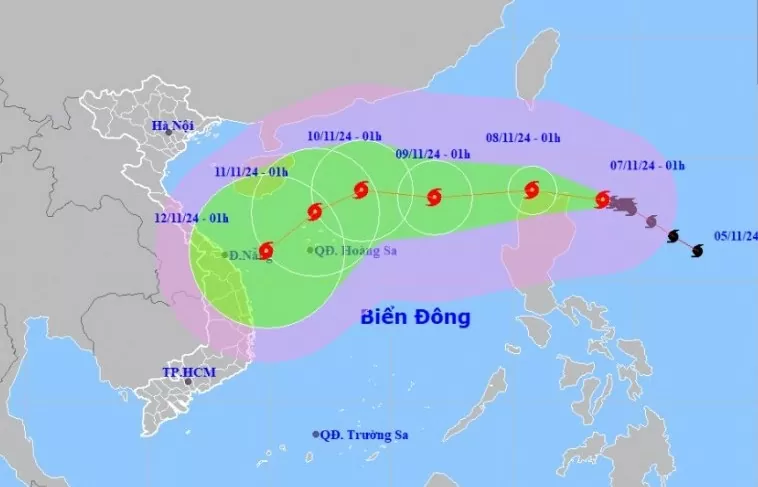 Tin bão gần Biển Đông (Cơn bão Yinxing) mới nhất hôm nay 7/11/2024: Vùng gần tâm bão biển động dữ dội