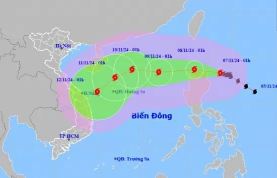 Tin bão gần Biển Đông (Cơn bão Yinxing) mới nhất hôm nay 7/11/2024: Vùng gần tâm bão biển động dữ dội