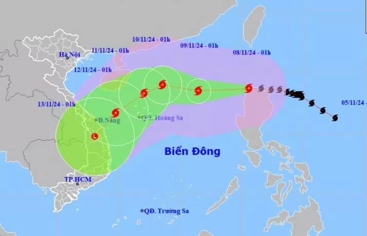 Tin bão gần Biển Đông (Cơn bão Yinxing) mới nhất hôm nay 8/11/2024: Biển Đông dậy sóng giật cấp 17