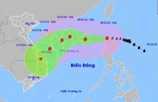 Tin bão gần Biển Đông (Cơn bão Yinxing) mới nhất hôm nay 8/11/2024: Biển Đông dậy sóng giật cấp 17