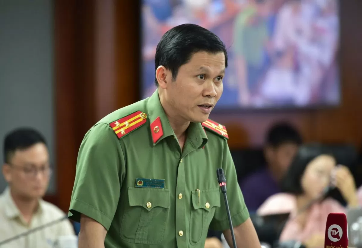 Thượng tá Nguyễn Thăng Long, Phó Phòng Tham mưu Công an TP Hồ Chí Minh. Ảnh Báo tin tức