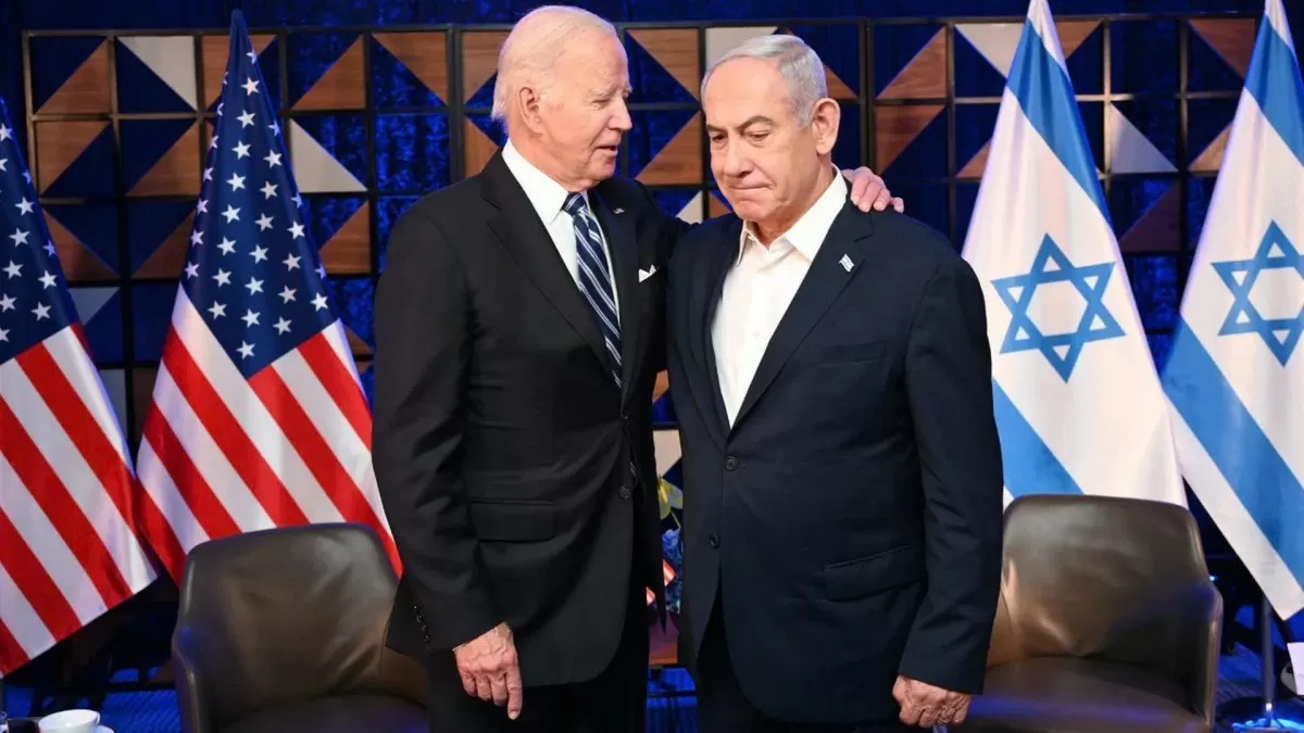 Tổng thống Mỹ Joe Biden và Thủ tướng Israel Benjamin Netenyahu trong cuộc họp tại Tel Aviv năm 2023. Ảnh: NBC News