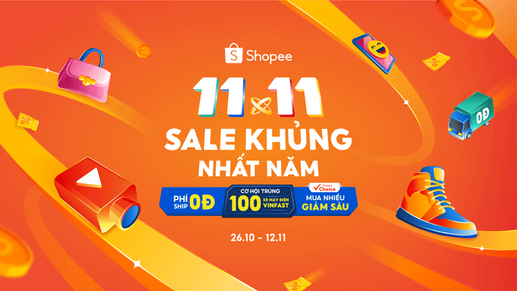 Shopee 11.11: Chuỗi livestream 'khủng' nhất năm cùng cơ hội trúng 100 xe máy VinFast