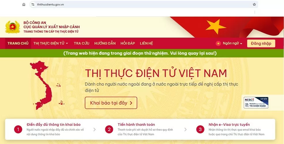 Từ ngày 11/11, Bộ Công an có thêm cổng thông tin cấp thị thực điện tử e-visa