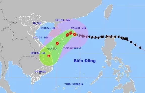 Bão số 7 tăng cấp, giật trên cấp 17 hướng vào miền Trung nước ta