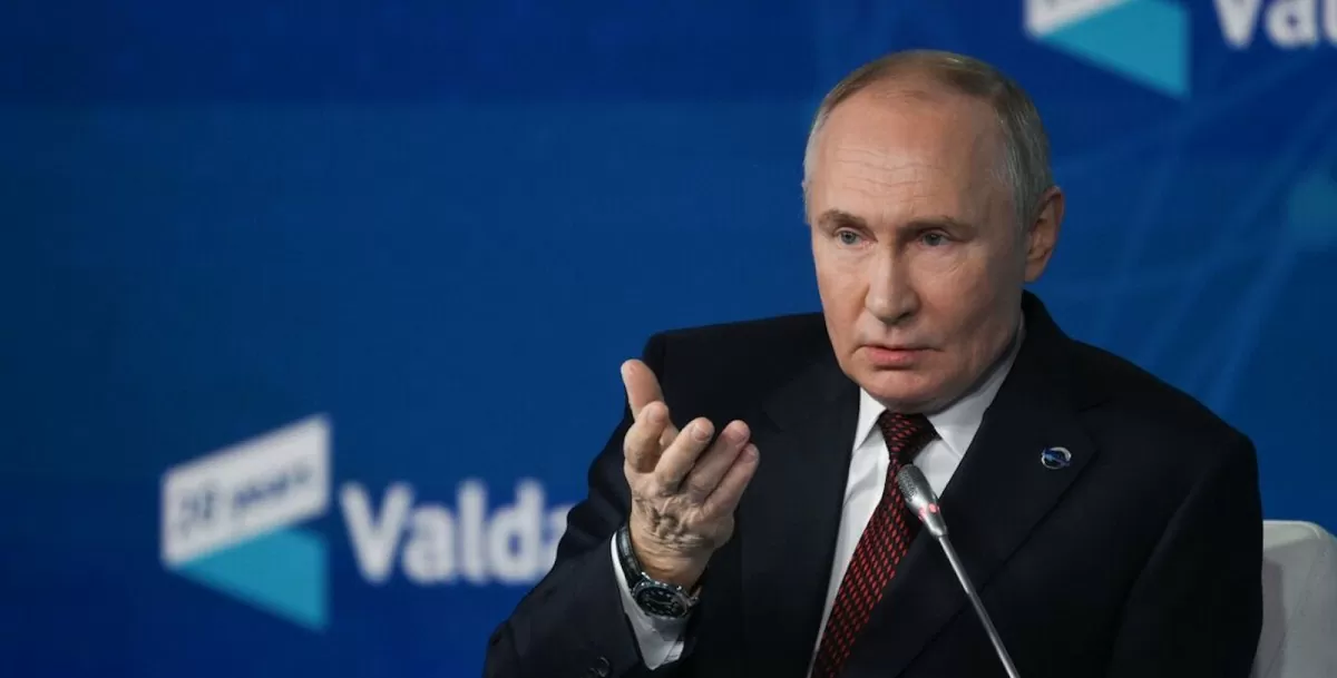 Tổng thống Nga Vladimir Putin phát biểu tại diễn đàn Valdai. Ảnh: Sputnik