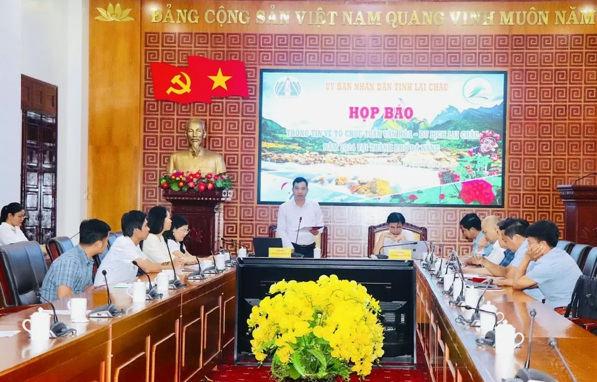 Họp báo thông tin Tuần Văn hóa - Du lịch Lai Châu năm 2024 tại TP. Đà Nẵng (Ảnh: Đinh Lan)