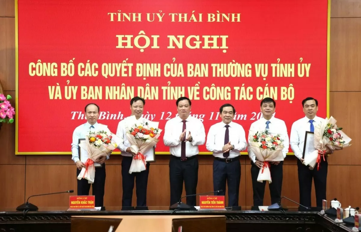 Thái Bình: 4 nhân sự lãnh đạo được điều động, bổ nhiệm giữ chức vụ mới