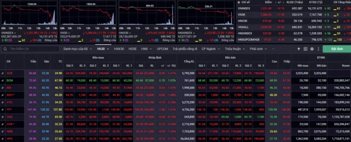 Nhận định chứng khoán 15/11: VN-Index có tiếp đà lao dốc?