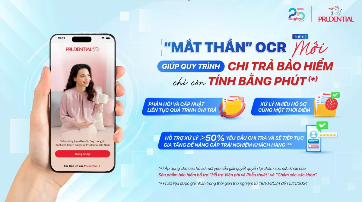 Prudential ứng dụng AI giúp tối ưu hóa quy trình chi trả