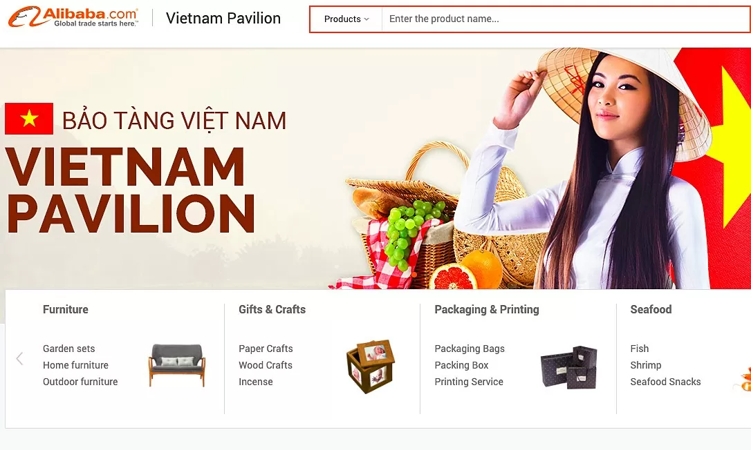 'Gian hàng Quốc gia Việt Nam – Vietnam Pavilion' trên nền tảng thương mại điện tử Alibaba