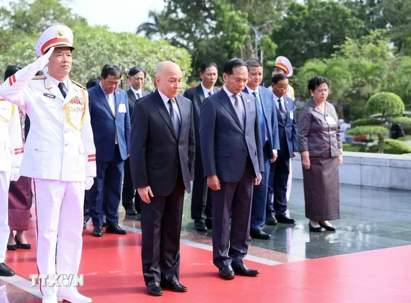 Chủ tịch nước Lương Cường chủ trì lễ đón Quốc vương Campuchia Norodom Sihamoni thăm cấp Nhà nước tới Việt Nam