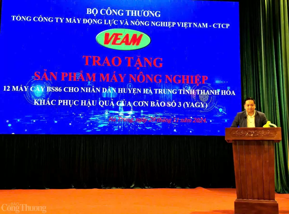 VEAM trao tặng 27 máy cày cho hộ dân nghèo ở Thanh Hóa