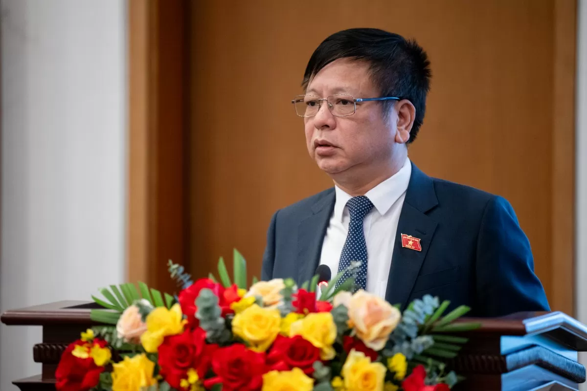  Phó Tổng Thư ký Quốc hội, Phó Chủ nhiệm Ủy ban Pháp luật Nguyễn Trường Giang thông tin tại họp báo