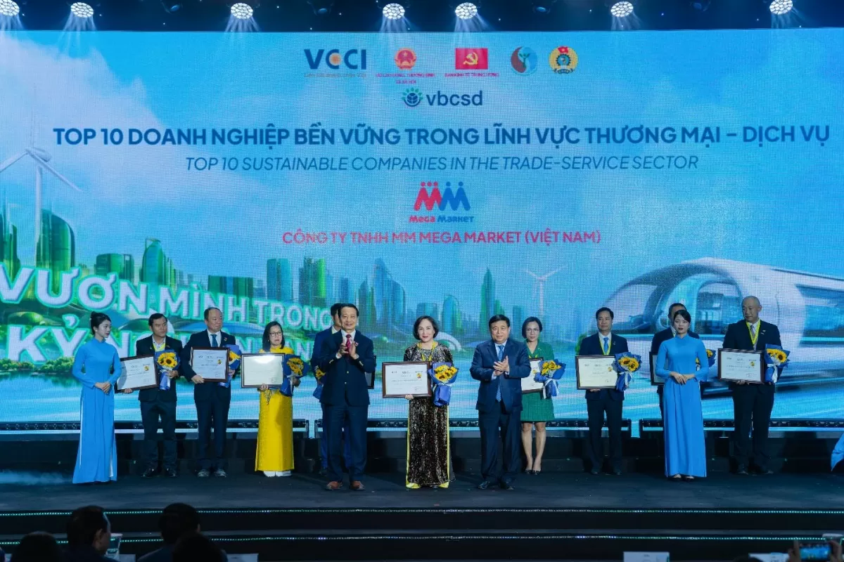 MM Mega Market Việt Nam được vinh danh Top 10 Doanh nghiệp bền vững lĩnh vực Thương mại – Dịch vụ