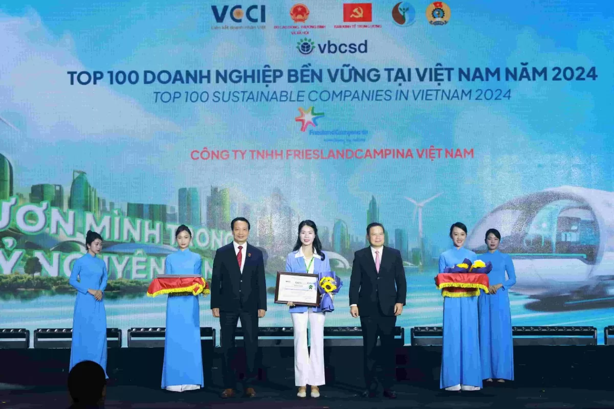 Nhiều năm liên tiếp, doanh nghiệp sữa Cô Gái Hà Lan nhận giải thưởng Top 100 doanh nghiệp bền vững Việt Nam