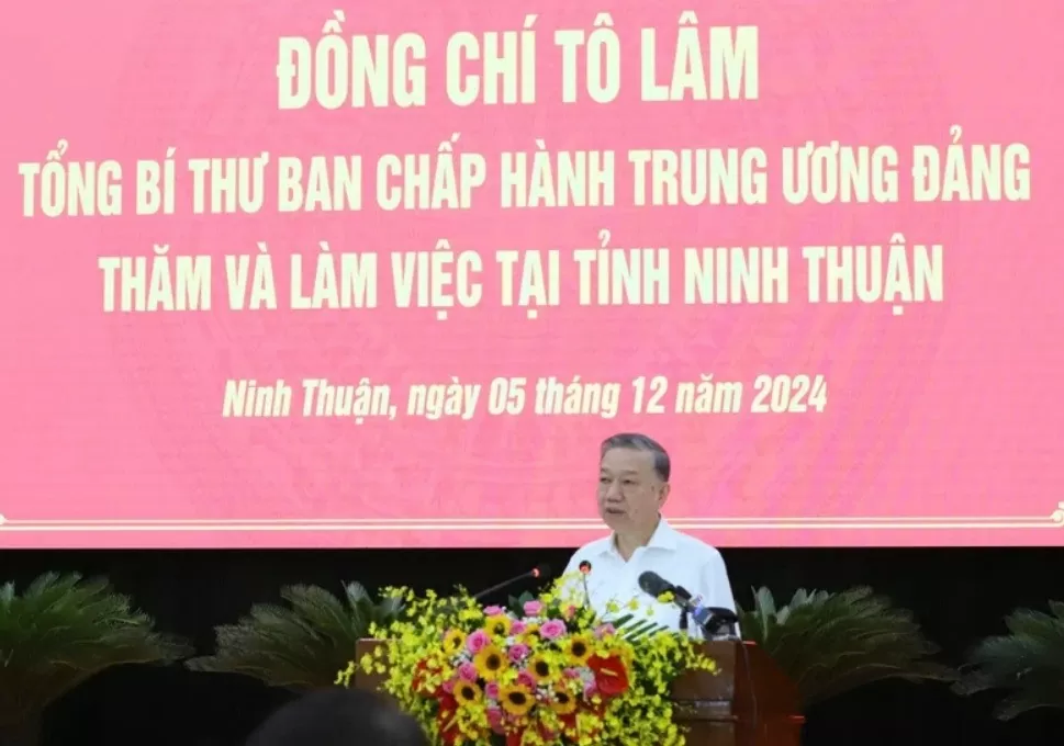 Tổng Bí thư Tô Lâm: Chuẩn bị tốt các điều kiện để khởi động lại Nhà máy điện hạt nhân Ninh Thuận