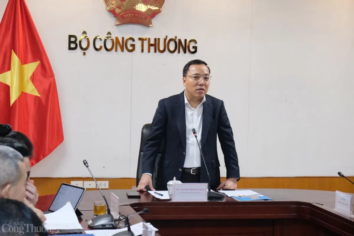 Thứ trưởng Nguyễn Hoàng Long phát biểu tại buổi họp. Ảnh: Trần Đình