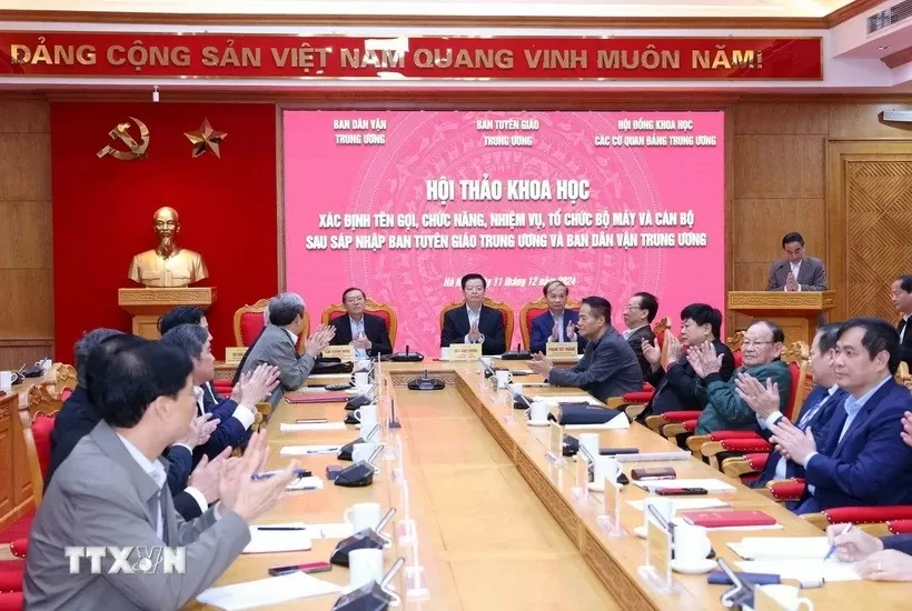 Quang cảnh hội thảo khoa học về sáp nhập Ban Tuyên giáo Trung ương và Ban Dân vận Trung ương