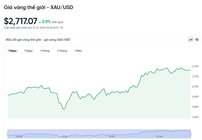 Giá vàng hôm nay 12/12/2024: