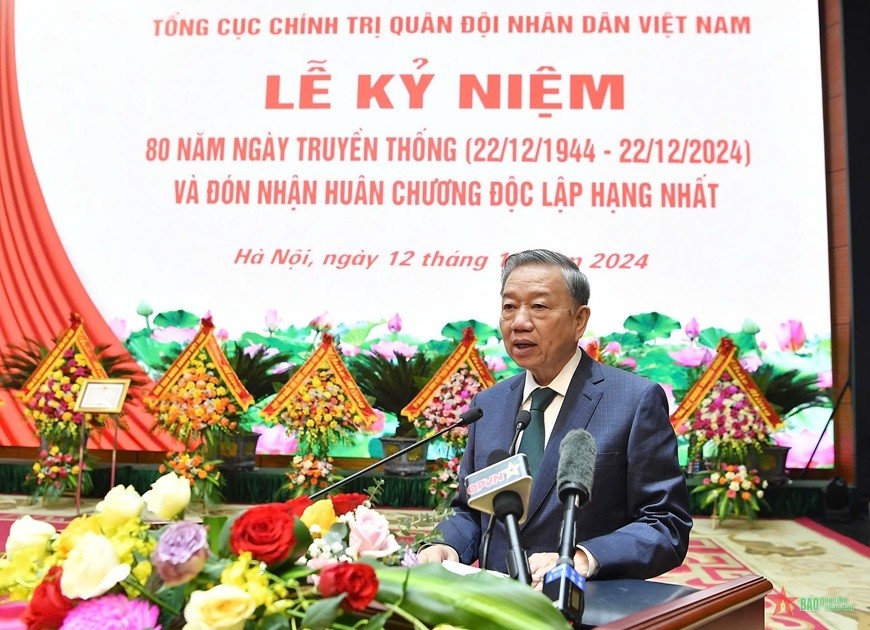 Tổng Bí thư Tô Lâm phát biểu chỉ đạo tại Lễ kỷ niệm