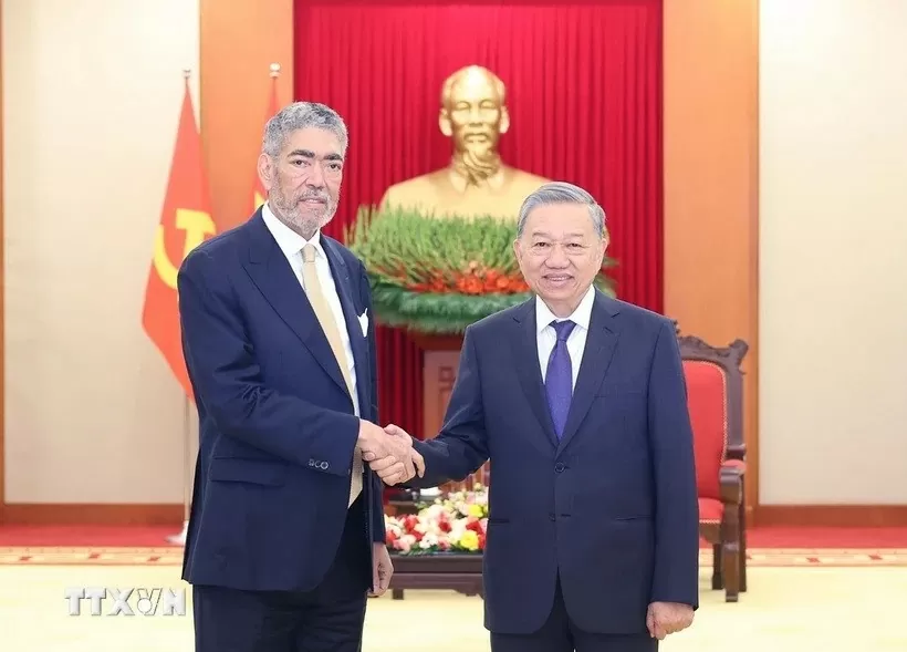 Tổng Bí thư Tô Lâm tiếp đồng chí Miguel Mejia, Tổng Bí thư Đảng Phong trào Cánh tả Thống nhất (MIU), Bộ trưởng Bộ Chính sách Hội nhập khu vực Cộng hòa Dominicana.